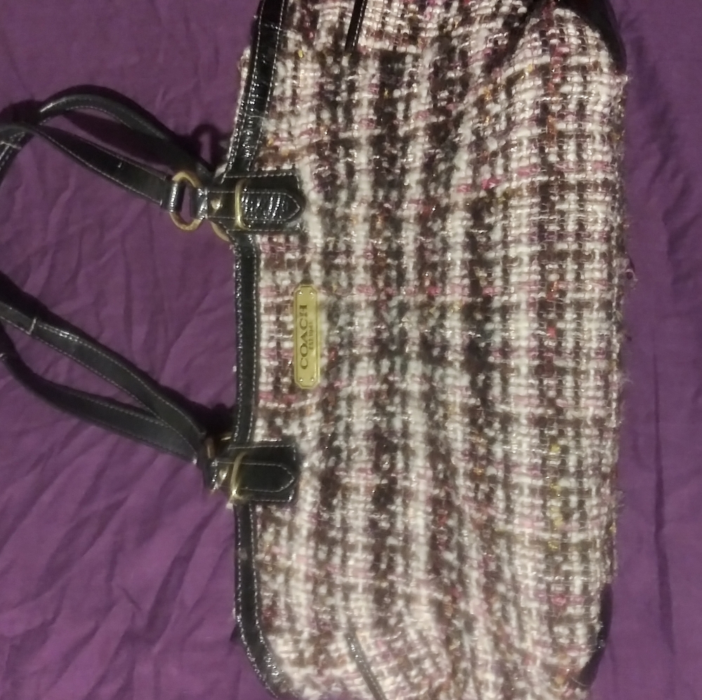 Coach pink tweed purse